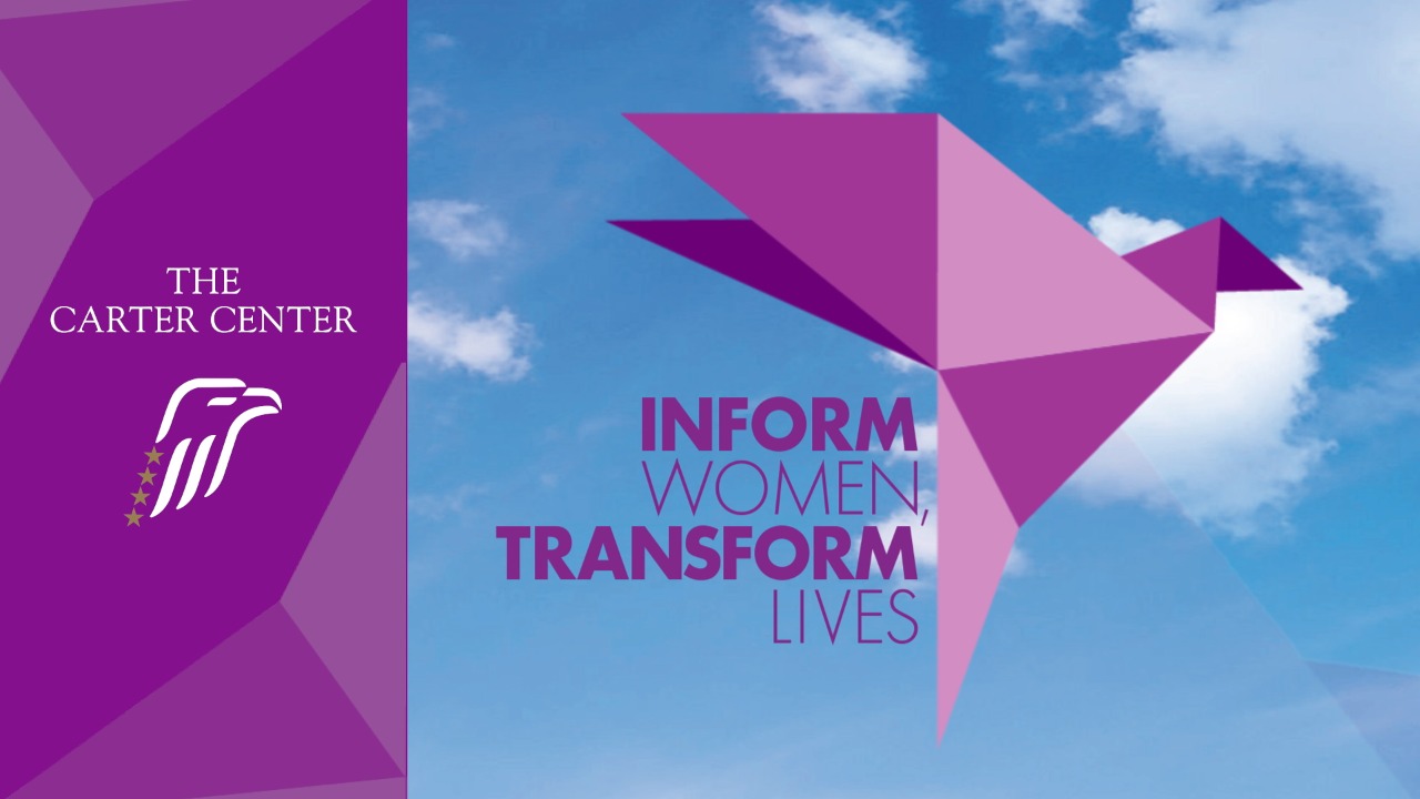 Banner da campanha com o texto "Inform Women, Transform Lives".
